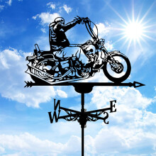 Decorative Wind Direction Indicator Weather Vane Motorcycle Stainless Steel Retro Farm Style Durable Outdoor Decor