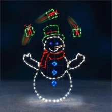 Outdoor Christmas Snowman LED Lights for Driveway Yard Decoration Single Person