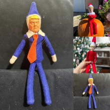 2024 Trump Christmas Plush Doll Toy Donald Trump Elf Ornaments Xmas Decoration