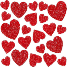 28Pcs 4 Sizes Heart Iron-on Patches Red Bling Rhinestone Hot Melt Adhesive Applique for Sewing Craft Decoration