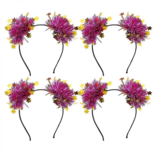 4 pcs Star Glitter Tinsel Headband Party Decorative Hair Accessory Rosy 18.00X16.00X6.00CM