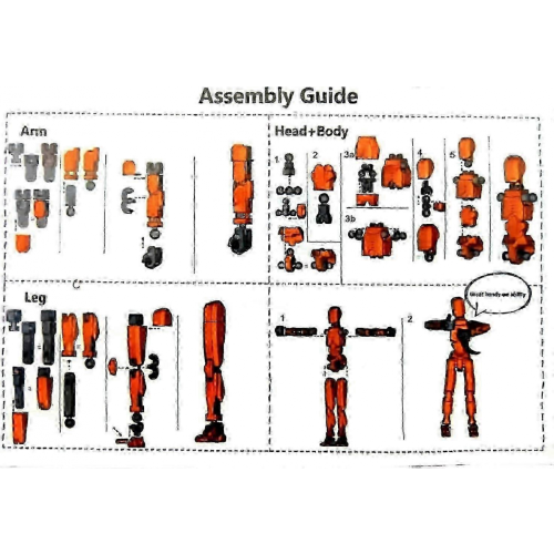 T13 Robot Action Figure 3D Printed Multi-Jointed Movable Dummy Decorations Royal B2pcs 1 1