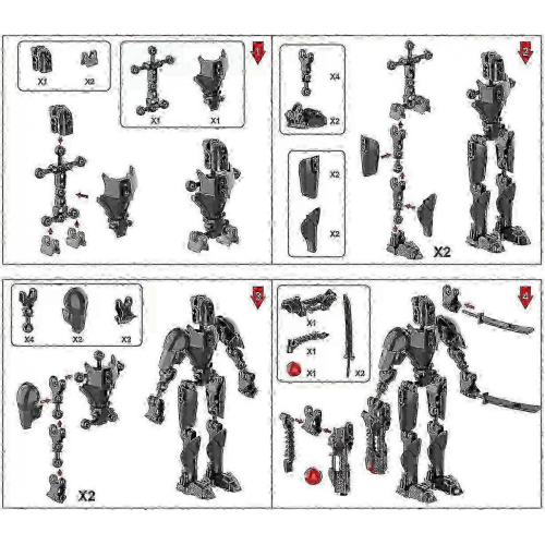 T13 Robot Action Figure, 3D Printed Multi-Jointed Movable Dummy, Royal BD Decorations 1
