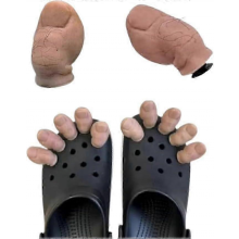 Billy's Big Toe Crocs Charm with Hair 3D Funny Toe Shoe Charms DIY Personalized Shoe Decoration for Women Men Children, Happy Hwith hair1pc