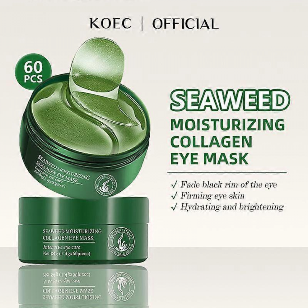Dark Collagen Eye Mask Patch For Circles And Puffiness, 60 Pieces, Seaweed Collagen Hydrating Eye Mask, 3Pcs