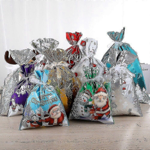 10x Large White Christmas Gift Bags 39x51cm Reusable Drawstring Present Sacks 1