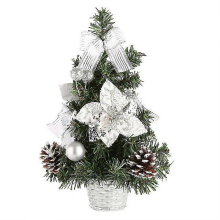 Mini Small Christmas Tree Without LED Lights Tabletop Artificial Xmas Ornament Gift 30cm Silver