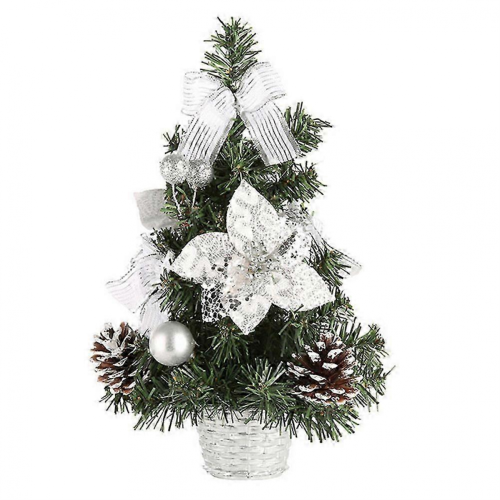 Mini Small Christmas Tree Without LED Lights Tabletop Artificial Xmas Ornament Gift 30cm Silver