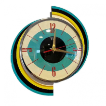 Vintage Mid Century Battery Operated Clock for Living Room Decoration
