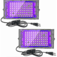 2pcs 100W UV LED Floodlight Blacklight IP65 Waterproof, Ultraviolet Lamp for AQ TA Effect Lighting