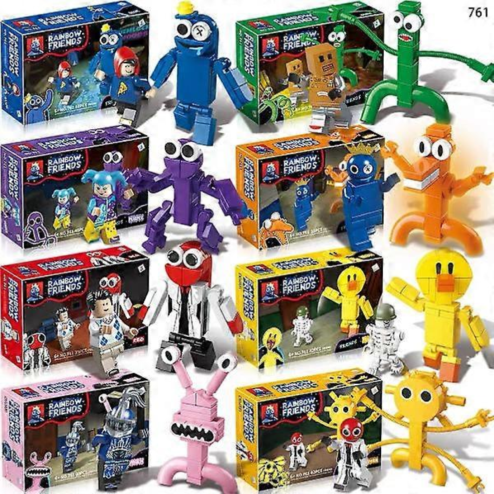 8pcs Roblox Rainbow Friends Doors, Building Blocks Figures Assemble Model Children Toy