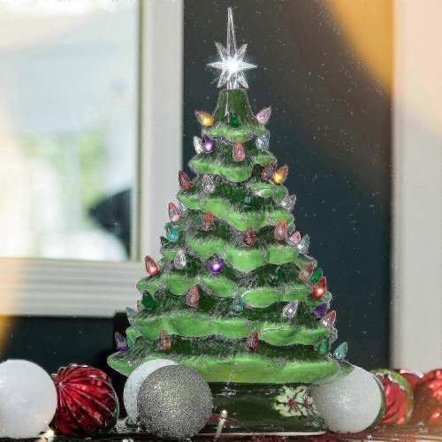 Ceramic Christmas Tree LED Decoration Desktop Ornament-ZZY 1