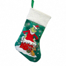 The Grinch Christmas Large Stocking Xmas Tree Decoration Gifts Bags Hanging Fireplace Decor Dark Green