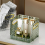 Cosmetics Desktop Organizer Display Tray Diamond Pattern Bathroom Amber Gold Large 3