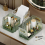 Cosmetics Desktop Organizer Display Tray Diamond Pattern Bathroom Amber Gold Large 5