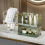 Cosmetics Desktop Organizer Display Tray Diamond Pattern Bathroom Amber Gold Large 4