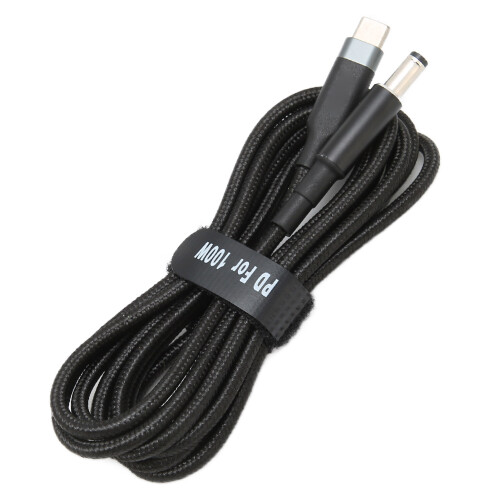 100 W Type-C DC 5,5  2,1 mm 2 m Double PD/E-Mark Noir