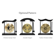 Mini gong de bureau 125 mm cuivre douze signes du zodiaque 210 g