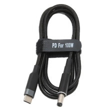 Cavo Type-C a spina DC maschio da 1 m, 100 W, dual-chip, nero