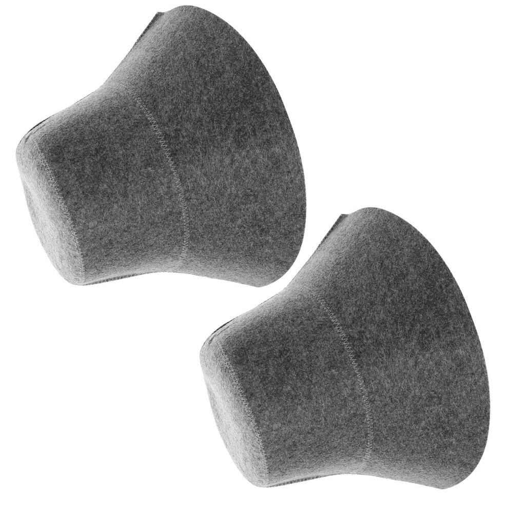 Iplusmile Grey 2Pcs Durable Felt Sauna Hats Anti Heat Cap For Bath And Shower