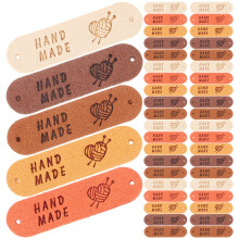 50Pcs Handmade Leather Tags for Crochet Clothing DIY Decoration Labels