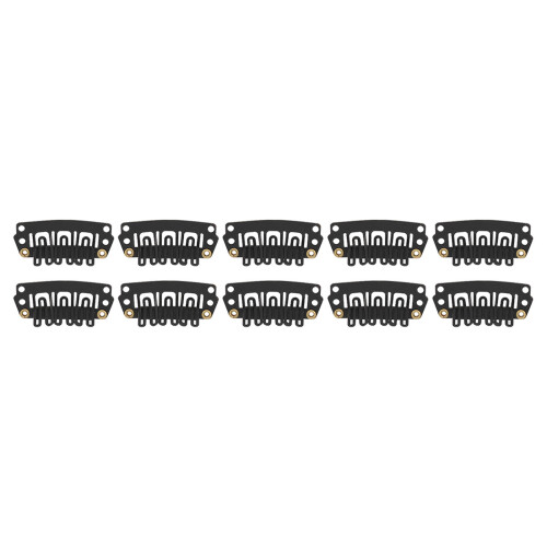 100Pcs Black U Shape Hair Extension Snap Clip Safe 1
