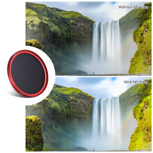 FOTGA 77mm Slim ND Fader Variabler Filter Neutraldichte-Filter ND2 bis ND400 Rote Ersatzlinse für Canon Nikon DSLR-Kameras