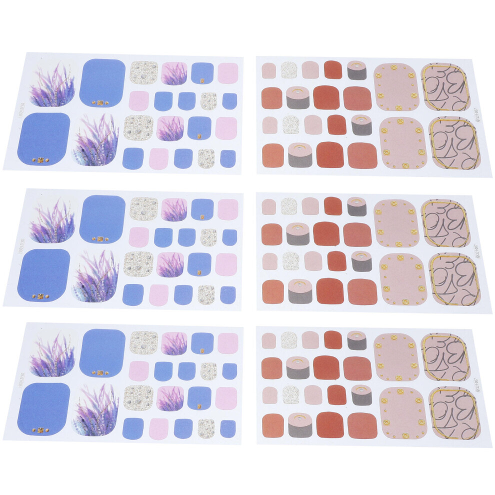 6 BläTter Fuß NäGel Aufkleber Empfindlich Pvc Dekorationen-image