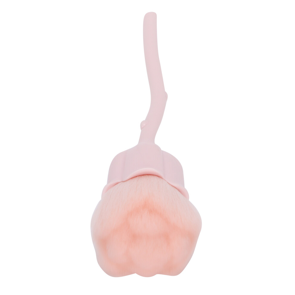Elegant Rose-Shaped Nail Dust Brush 19cm Fluffy Nylon Fiber