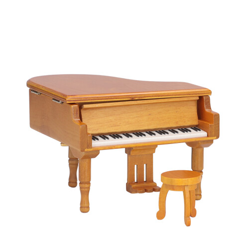 Piano Shaped Music Box Wooden Simulation Piano 1