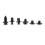 620 pièces de rivets et clips à épingle noirs taille 16 8