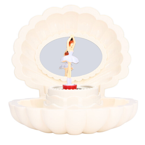 Shell Shape Ballet Girl Music Box with Mirror