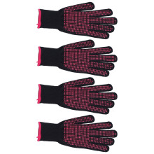 4 pezzi di guanti resistenti al calore, 26x14 cm, rosa rossa