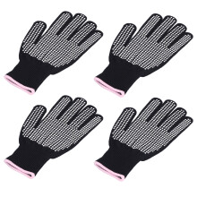 Guanti resistenti al calore 4 pezzi, 26x14cm, bordo bianco-rosa