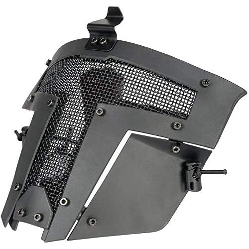 Airsoft Full Face Mask Tactical Mesh Mask Compatible with Fast Helmets - Black 2