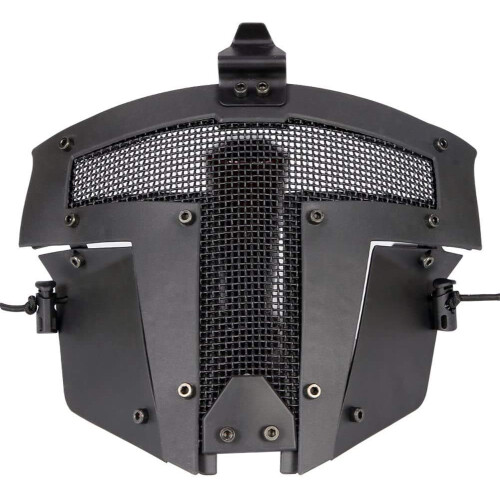 Airsoft Full Face Mask Tactical Mesh Mask Compatible with Fast Helmets - Black