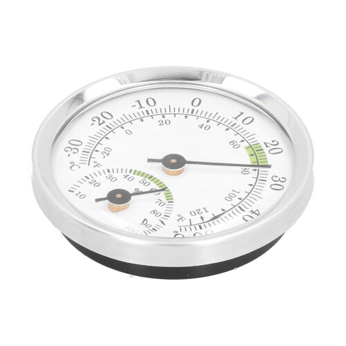 Igrometro a quadrante mini Argento Verde -30~50