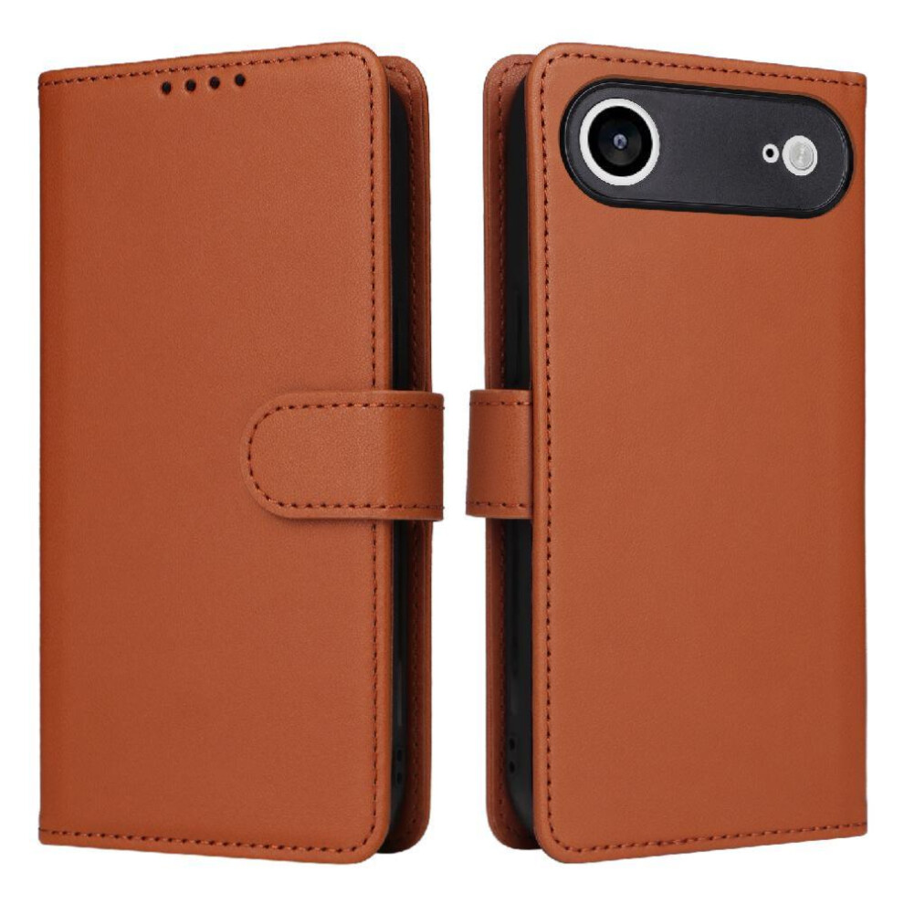 (Brown) Flip Case For Iphone Air Wallet Wireless Charging Flip Cover Rfid Blocking Detachable Design Brown 764563181063