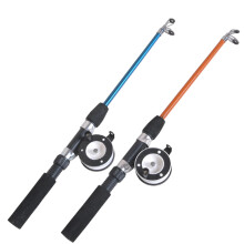 Mini Fishing Rod 2 Pieces Combo Portable Telescopic Fishing Rod Foldable Reel for Kids Outdoor Ice Fishing Stream Fishing
