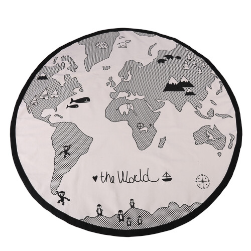 135cm Baby Round Carpet Playing Mat World Map 1