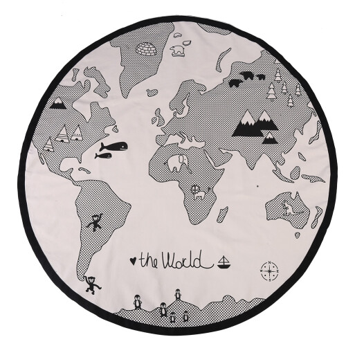 135cm Baby Round Carpet Playing Mat World Map