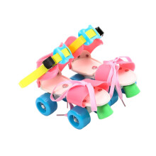 Roller Skates for Children, Adjustable Size 4, Beginner-Friendly, Colorful Pink Design, Durable Material