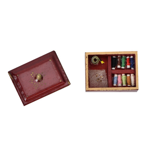 Miniature Sewing Box Model Tools Kit for 1/12 Doll 1