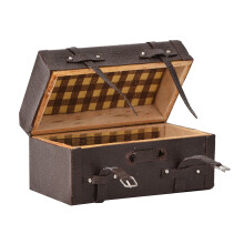 Doll House Accessories Vintage PU Leather Suitcase
