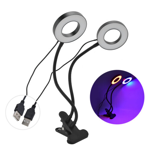 Lampada LED a collo d'oca per piante 20W 9x9x1.5cm Rosso Blu USB 1