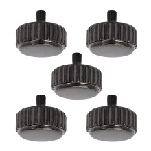 Remplacement de la tête de couronne de montre en acier noir, 7 mm, 5 pièces