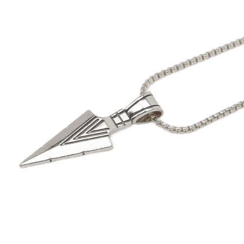 Collana con punta di freccia in lega d'argento vintage 2