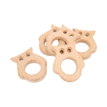 Baby Teether Set 5Pcs Beech Wood NonToxic Safe Cute Owl DIY Jewellery Australia
