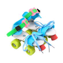 Kids Adjustable Roller Skates for Ages 3-6, Four-Wheel Inline Skates, Bright Blue, Lightweight and Durable Design
