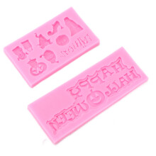 2 pièces Moule en silicone pour talons hauts Witch Spectre - Rose